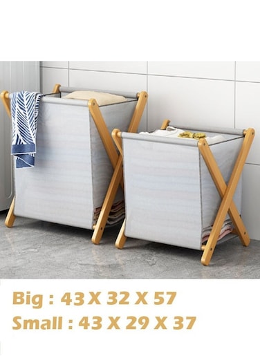 Pack of 2 Foldable Storage Basket Wardrobe Organizer