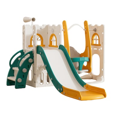 Indoor Play House Baby Playroom Playground Equipment Plastic Swing And Slides For Children Sliding Toys