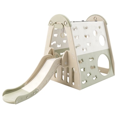 Indoor Children Multifunctional Climbing Frame Plastic Slide and Swing for Kids