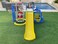 Bus Theme Colorful Plastic Swing Slide Set For Kids Indoor