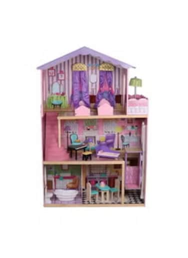 Wooden DIY Doll House With Furniture Luxury Simulation Dollhouse Assembling Toys For Kids