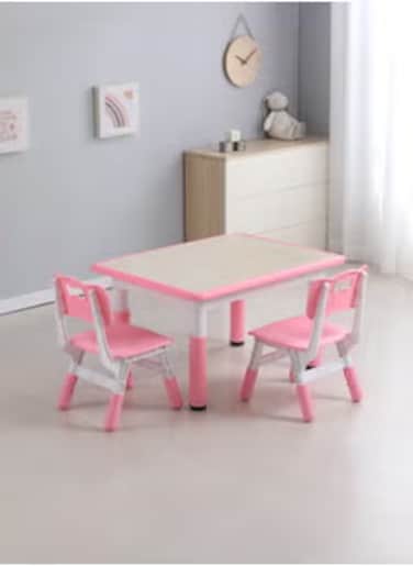 3-Piece Kindergarten Luxury Table Chair Height Adjustable Study Desk For Children