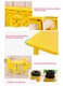 Indoor 5 Pieces Yellow Color Furniture Set Plastic Table And Chair For Kids