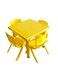 Indoor 5 Pieces Yellow Color Furniture Set Plastic Table And Chair For Kids