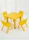 Indoor 5 Pieces Yellow Color Furniture Set Plastic Table And Chair For Kids