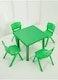 5 Pieces Indoor Plastic Furniture Green Square Table And Chair Set For Children