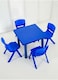 5 Pieces Plastic Furniture Blue Square Table And Chair Set For School Children