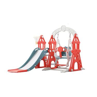 Castle 3-In-1 Slide Swing Set For Indoor