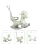 Children Ride On Animal Toy With Backrest Push Rod Indoor Plastic Rocking Horse For Kids