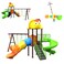 Kids Outdoor Swing Slide Playset Plastic Commercial Basketball Hoop Playground Equipment Backyard