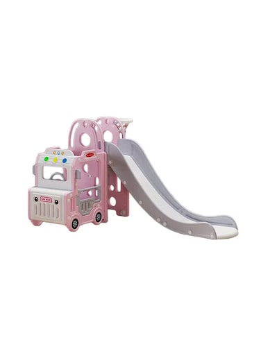 Multifunctional Kids Cartoon Bus Slide - with Widened Safety Platform & Simulated Steering Wheel N06016P