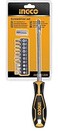 INGCO 12 PCS Flexible Shaft Screwdriver Set AKSDFL1208 Professional Heavy-Duty Multi-Purpose Screwdriver Kit for Electronics, Automotive, and DIY Projects