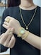 Smartbarry A58 Plus 7-in-1 Gold Colour Women Smartwatch Jewelry Gift Set &ndash; 2.02&rdquo; Bluetooth Calling Smart Watch with Extra Straps, Diamond-Style Ring, Bracelet, Earrings &amp; Necklace &ndash; Luxury Fashion Combo for Ladies