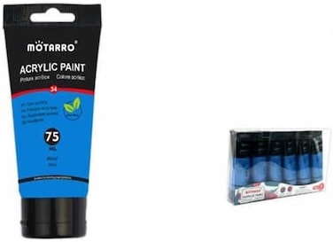 Motarro MP042-4 Acrylic Paint 75 ml 2-Pack, Metallic Blue
