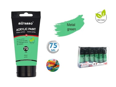 MOTARRO MP042-5 Acrylic Paint 75ml, 2-Pack, Metallic Green