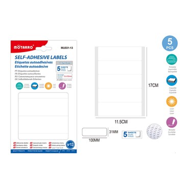 Motarro 5Pcs Self-Adhesive Labels Set (MU031-13)- Pack of 2