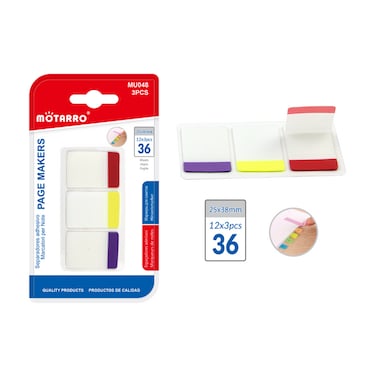 Motarro 3Pcs Adhesive Page Makers Set (MU048)- Pack of 2