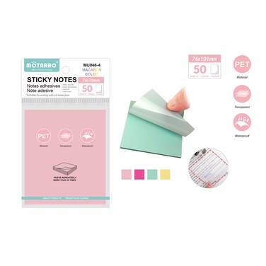 Motarro Sticky Notes 76 x 100mm (MU046-4) Pack of 2