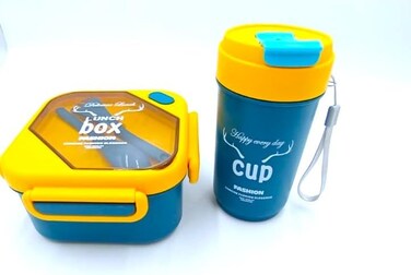 Motarro MR008-2 Lunch Box With Water Bottle Set (Assorted Color)