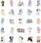 Pack of 50 Cartoon Bluey Stickers Children's Set, Cute Bluey Stickers Boys Girls Waterproof Vinyl Stickers for Skateboard, Laptop, Suitcase, Helmet, Motorcycle, Car, Bicycle Mobile Phone, Children's
