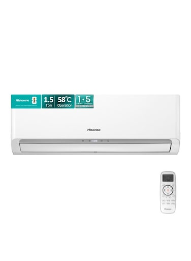 Hisense 1.5 Ton Split AC,Air Conditioner, 18769 BTU with T3 Piston Rotary R22 compressor, LED Hidden Display, ESMA 1 Star Energy Saving,Golden Fins, 4D Airflow, Auto Restart, Dimmer, Timer, Fast-Cooling AS-18CT4FBADA01 White (No Installation)