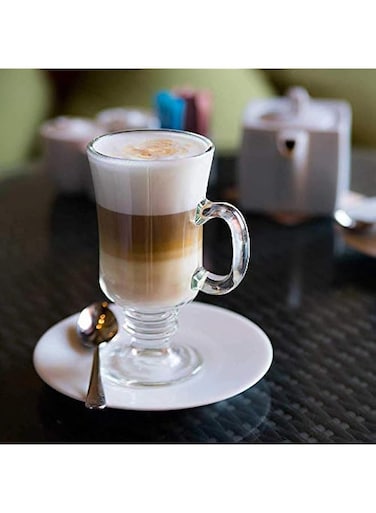 Joyevic Irish Coffee Glass, Latte Macchiato Glass, Hot Chocolate Cup, with Handle, 250ml, Heat-Resistant Glassware （2 Pack）