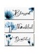 3 Pieces Thankful Grateful Blessed Wood Sign Wall Decor Positive Word Wooden Wall Plaque with Flower Thanksgiving Quote Hanging Wall Sign Rustic Farmhouse Thankful Wall Art for Living Room (Blue)