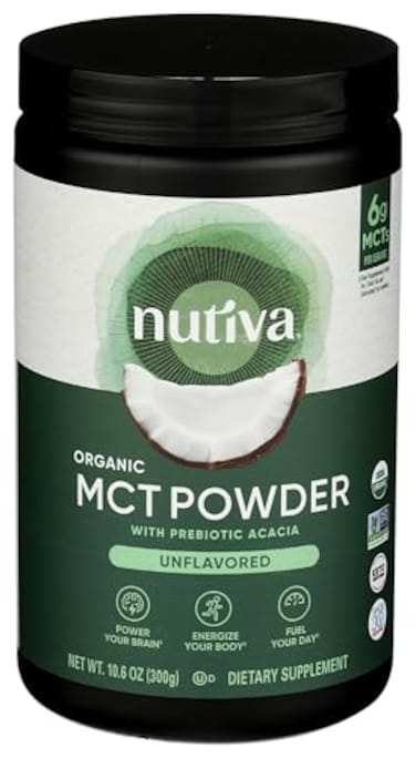 نوتيفا، مسحوق MCT عضوي، ماتشا، 300 غرام (أصلي)