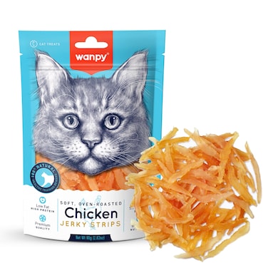 Wanpy Chicken Jerky Strips for Cats 80g
