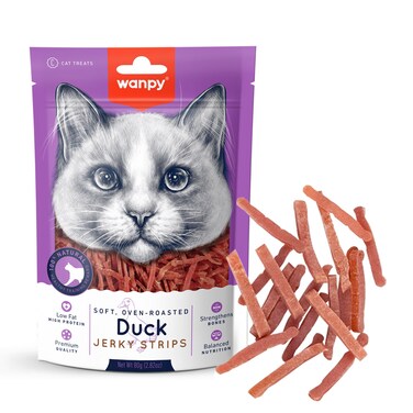 Wanpy Soft Duck Jerky Strips for Cats 80g
