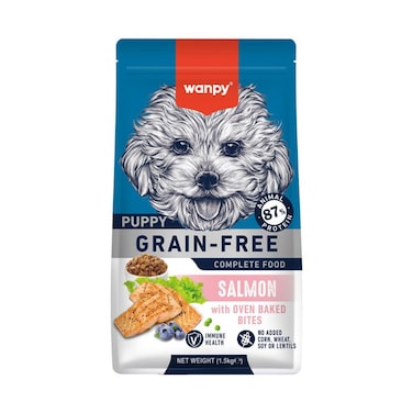 WANPY Grain-Free Puppy Food &ndash; Salmon Recipe 1.5kg &ndash; Complete Nutrition for Growing Puppies