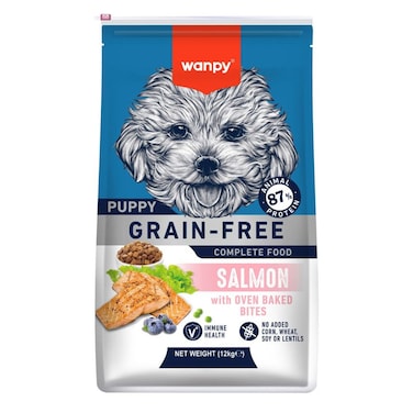 WANPY Grain-Free Puppy Food &ndash; Salmon Recipe 12kg &ndash; Complete Nutrition for Growing Puppies