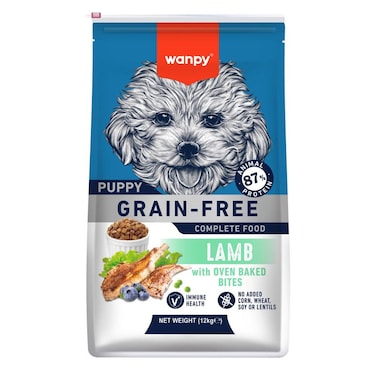 WANPY Grain-Free Puppy Food &ndash; Lamb Recipe 12kg &ndash; Complete Nutrition for Growing Dogs