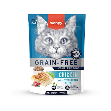 Wanpy Grain Free Complete Food for Adult Cat - Chicken Recipe (500g)
