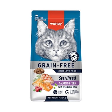 WANPY Grain-Free Sterilized Cat Food &ndash; Salmon &amp; Tuna Recipe 1.5kg &ndash; Healthy Weight &amp; Digestion