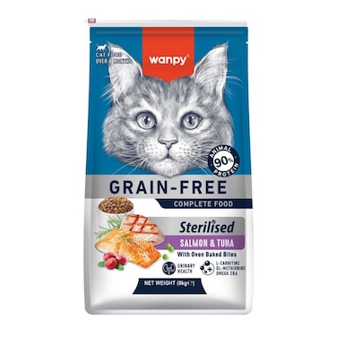 WANPY Grain-Free Sterilized Cat Food &ndash; Salmon &amp; Tuna Recipe 8kg &ndash; Healthy Weight &amp; Digestion