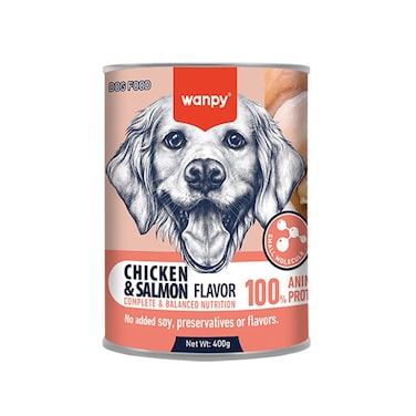 Wanpy Complete P&acirc;t&eacute; Canned Food for Dogs (Chicken &amp; Salmon) &ndash; 400g Pack Of 2