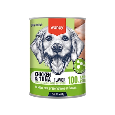 Wanpy Complete P&acirc;t&eacute; Canned Food for Dogs (Chicken &amp; Tuna) &ndash; 400g Pack Of 2