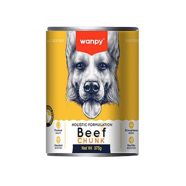 WANPY Holistic Formulation Beef Chunk 375g &ndash; Complete &amp; Balanced Dog Food