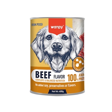 Wanpy Complete P&acirc;t&eacute; Canned Food for Dogs (Beef) &ndash; 400g  Pack Of 2