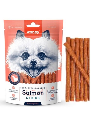 Wanpy Soft Oven - Roasted Salmon Sticks Dog Treats 100g