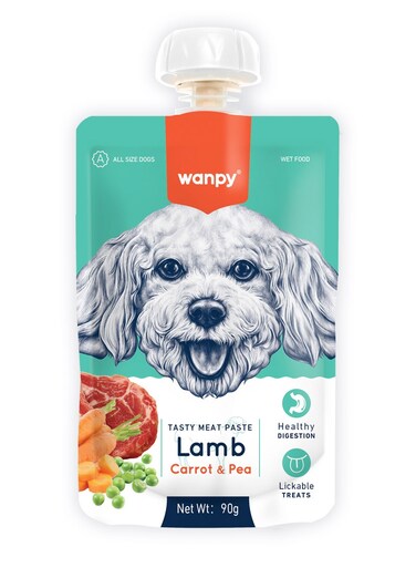 Wanpy Tasty Meat Paste Lamb with Carrot &amp; Pea for Dogs 90g 1 Pcs