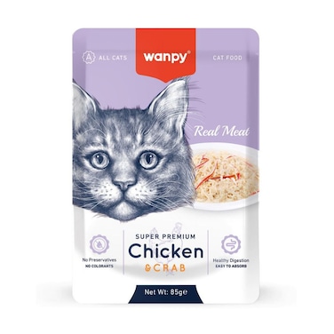 WANPY Chicken &amp; Crab Cat Treat 85g &ndash; Premium Jelly Snack for Cats