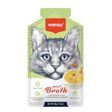 Wanpy Meat Broth Chicken with Pumpkin &amp; Carrot for Cats (50gm)
