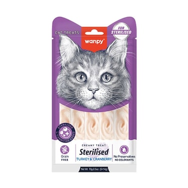WANPY Creamy Cat Treat for Sterilized Cats &ndash; Turkey &amp; Cranberry