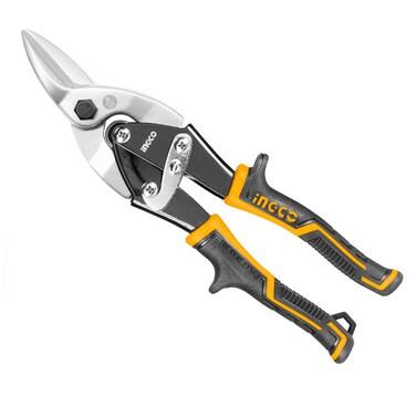 INGCO HTSN0110L Left-Cut Aviation Snip &ndash; Heavy-Duty Industrial Tin Snip for Sheet Metal, Stainless Steel, and Aluminum Cutting Tasks
