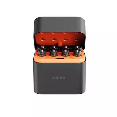 IDMIX 2A08 Pro Rechargeable 4 AAA and 4 AA Batteries Lithium with Charger, 8 Pack 1.5 V Triple A Double A Batteries Rechargeable, Long Lasting Lithium Battery with Integrated Charging Storage Box