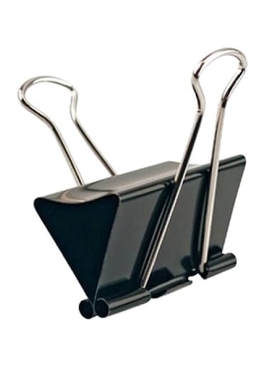 12-Piece Binder Clip Set &ndash; Black/Silver, Durable Office Stationery