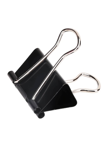 12-Piece Binder Clip Set - Durable Black and Silver Metal Clips for Office, School &amp; Home Use