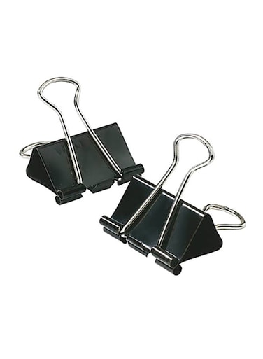 12-Piece Black and Silver Binder Clip Set &ndash; Durable Clips for Office and Home Use